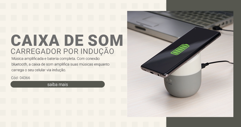 Caixa de som carregador por indução